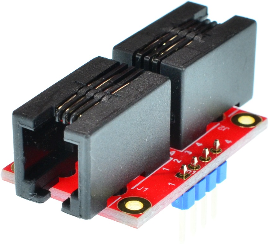 RJ10 4P4C Female to RJ10 4P4C Female pass-through adapter breakout